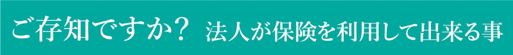 法人が保険を利用してできること